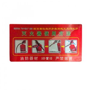 灭火器使用方法标志牌（不干胶）